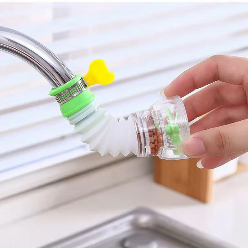 Grifo de Agua Extensible y Giratorio con Filtro Antisalpicaduras, Boquilla de Ahorro de Agua para Cocina, Extensión de Grifo con Pulverizador y Filtración para Agua Limpia