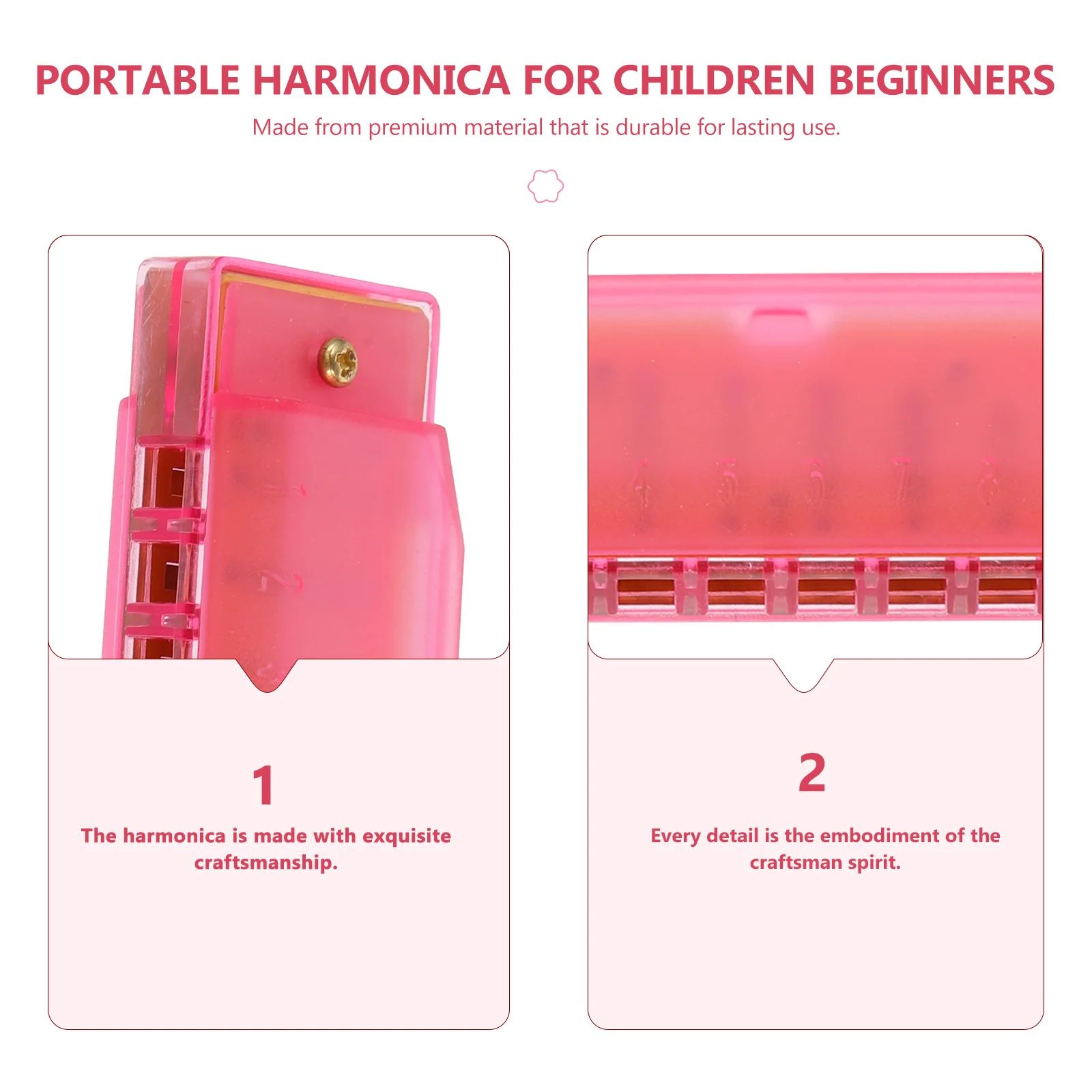 

ABS Resin Harmonica for Beginners Kids Small Musical Instrument Bright Colors Lasting Gift Christmas Birthday