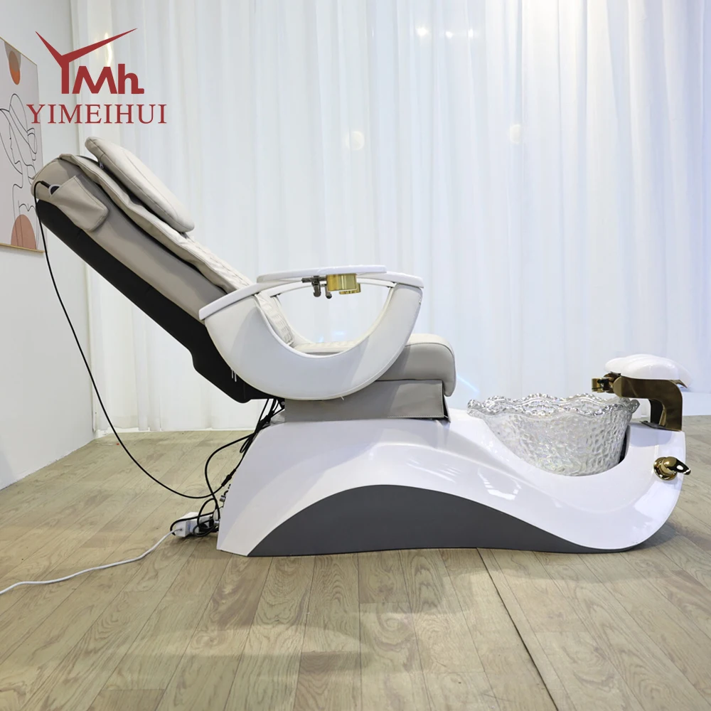 Nail Salon White Massage Pedicure Spa Chair Pipeless Luxury Pedicure foot bath chairs