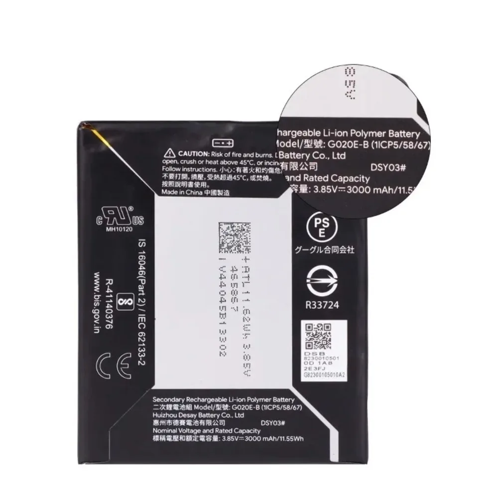 In Stock G020E-B 3000mAh 3.85V Replacement Battery for Google Pixel 3A G020A G020E G020F G020G G020H Mobile Phone Batteries