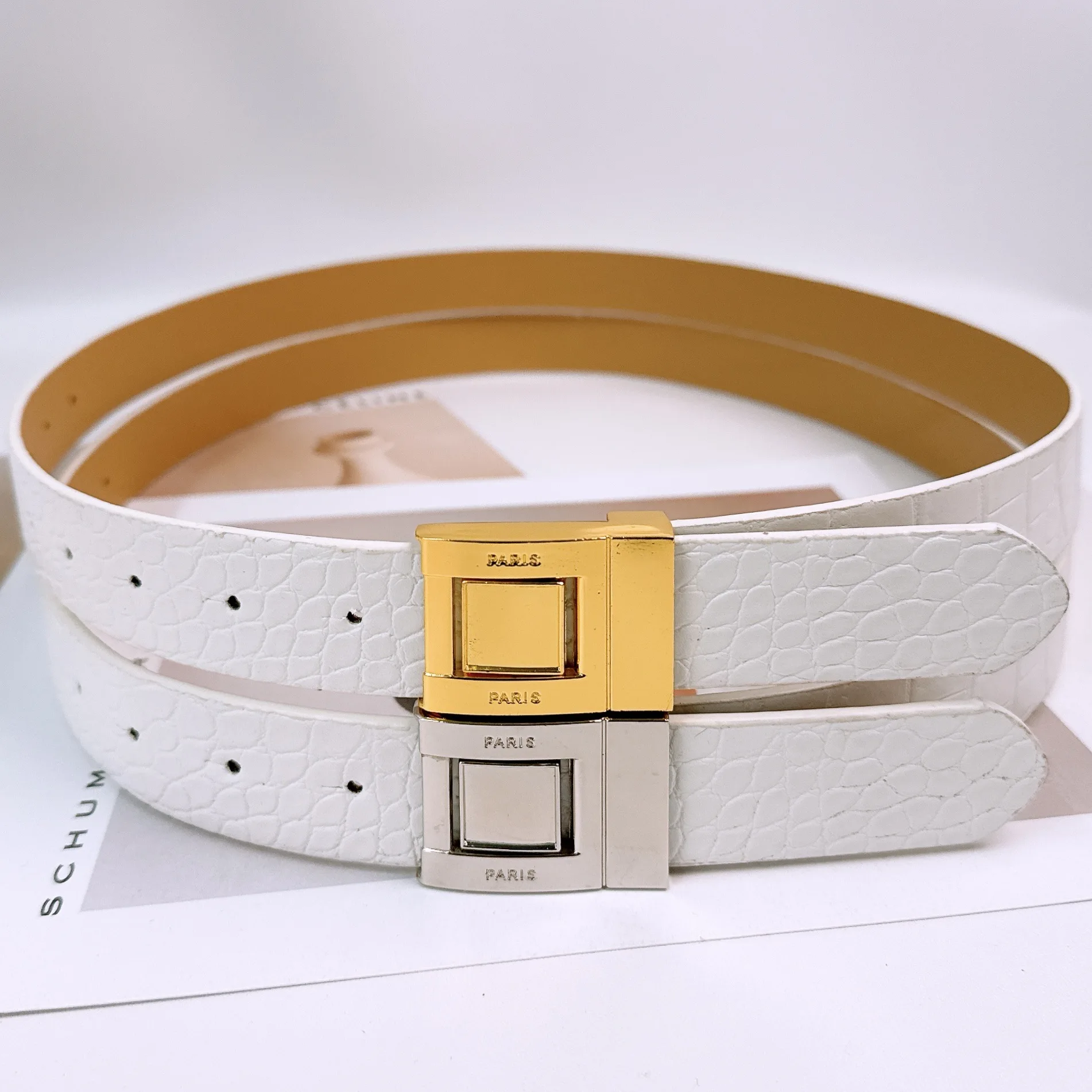 Женский узкий кожаный ремень, однотонный винтажный металлический ремень с пряжкой, регулируемый тонкий пояс для платья, джинсов, пальто