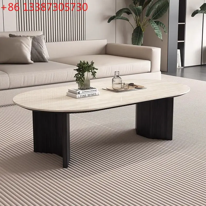 

French cream antique solid wood coffee table modern simple living room home