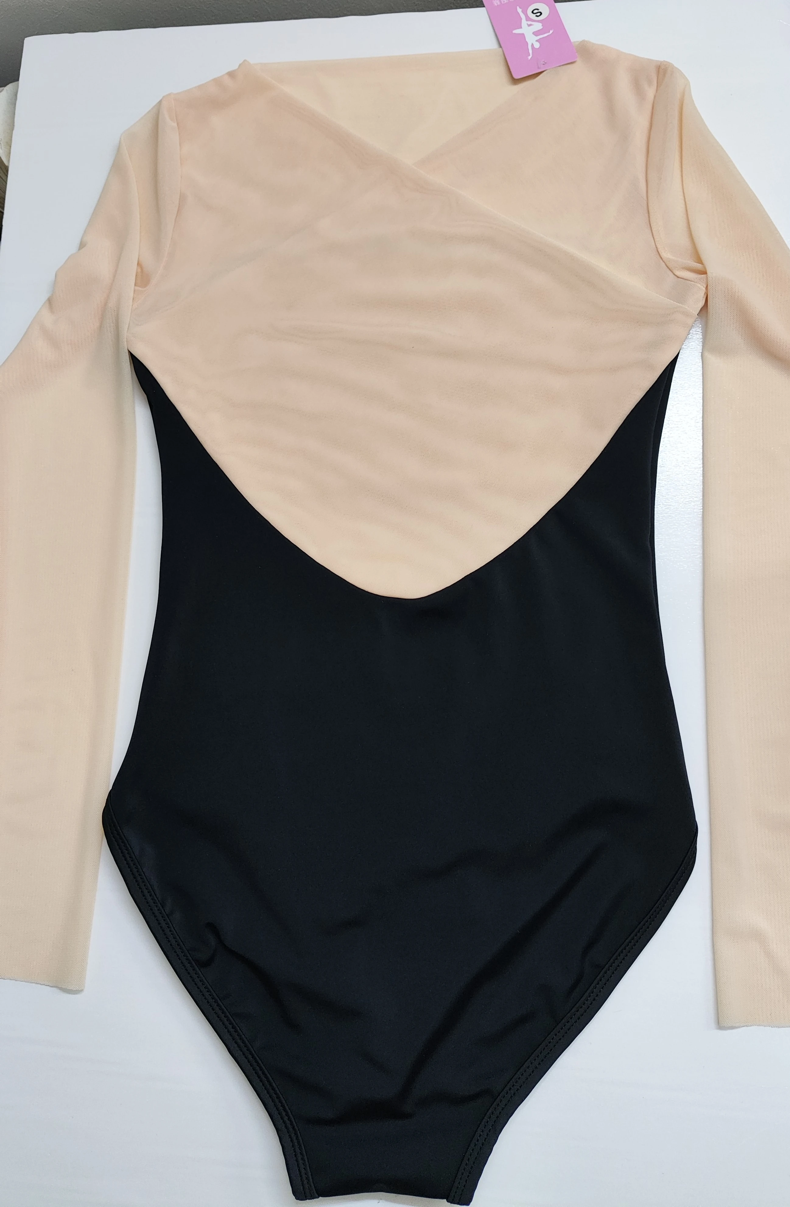 結合バレエ体操ドレス、女性成人美術試験ダンスドレス、練習ドレス、長袖エアリアルヨガドレス、ボディドレス