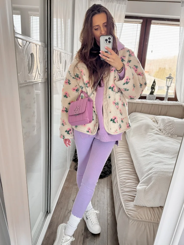 

Винтажная короткая шерстяная куртка с принтом, женская модная свободная однобортная куртка с круглым вырезом и карманами, женская повседневная уличная одежда