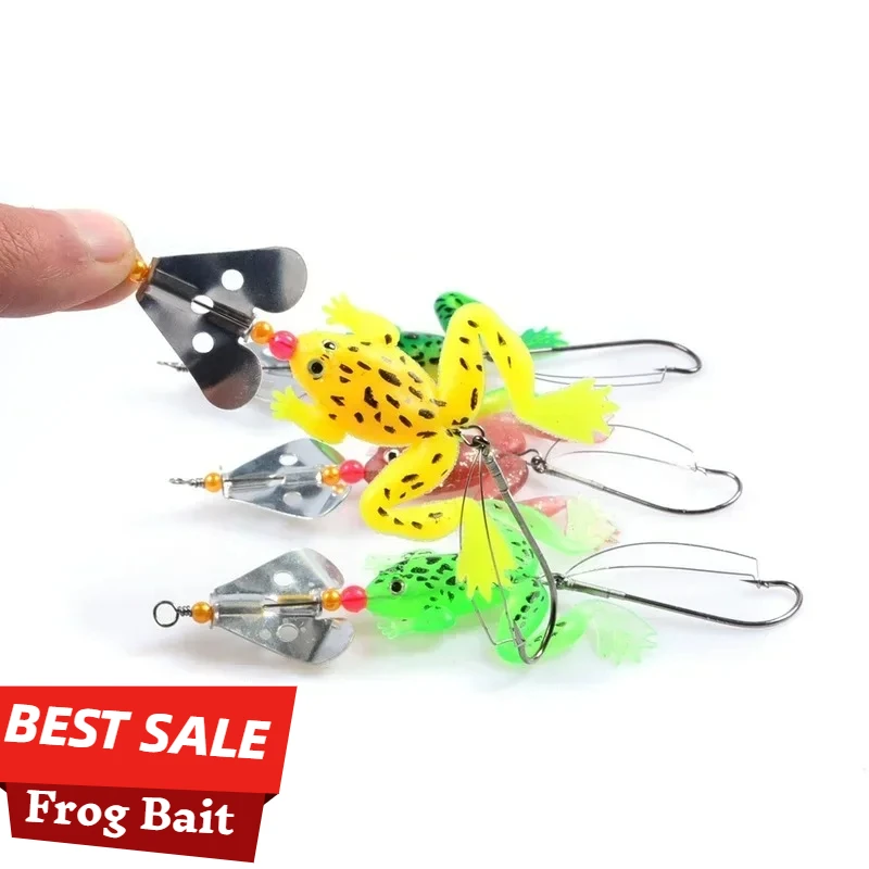 

9cm 6.2g Frog Silicone Bait Fishing Soft Lure Spinner Squid Thunder Frog Jig Spoon Trolls Soft Bait Sea Ice Fishing Fishing Lure