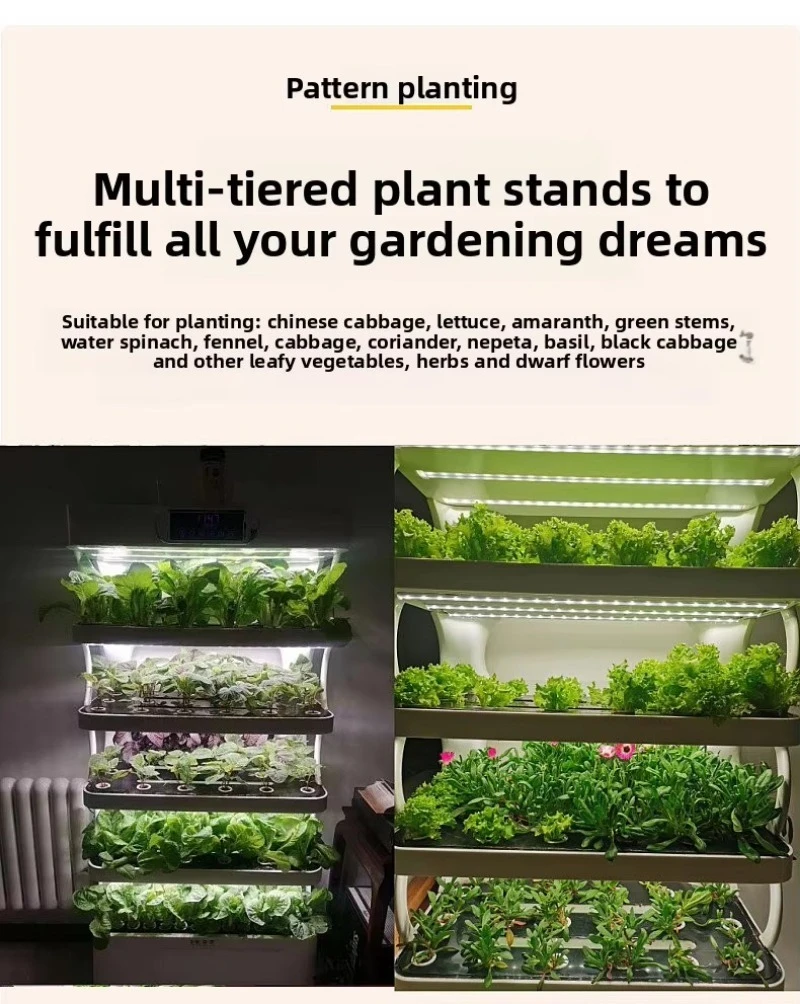 Customizable multi-layer intelligent hydroponic planter, suitable for home planting tomatoes, cucumbers, fruits, vegetables, wit