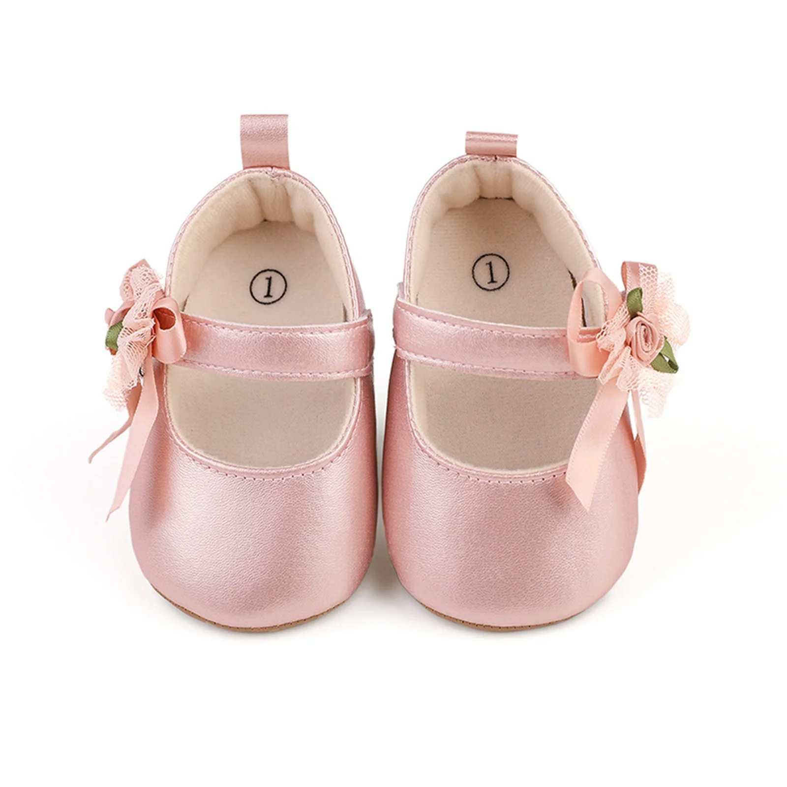 EWODOS Toddler Baby Girls Sweet Princess Shoes Soft Flower Bowknot Non-slip Shoes Bottom First Walker Shoes Toddler Girl's Shoes