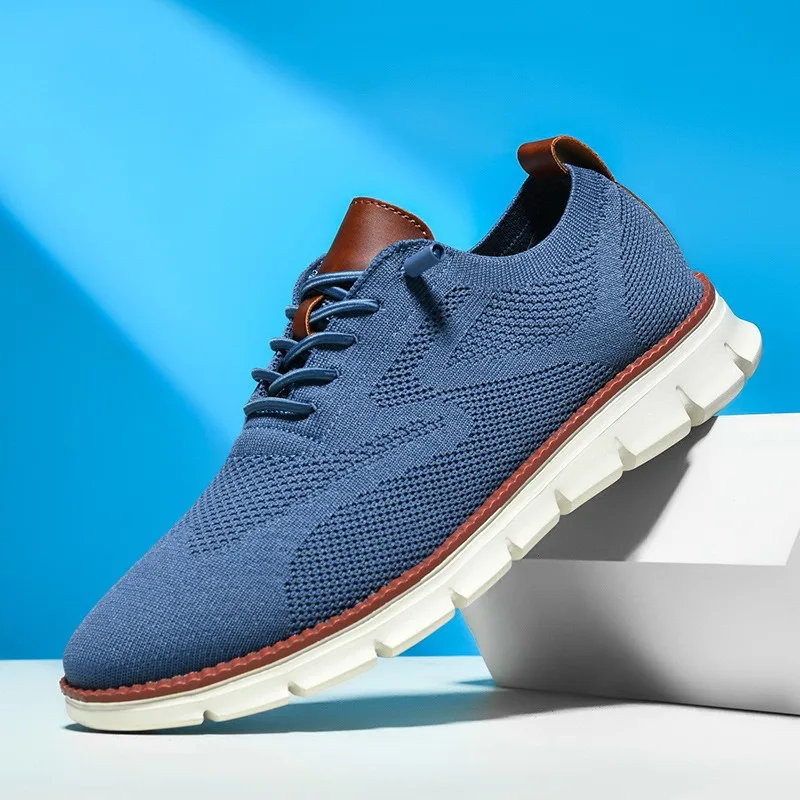 

2025 British Style Men's Shoes, Breathable Mesh Sports Shoes for All Seasons, Men's Plus Size Running Shoes