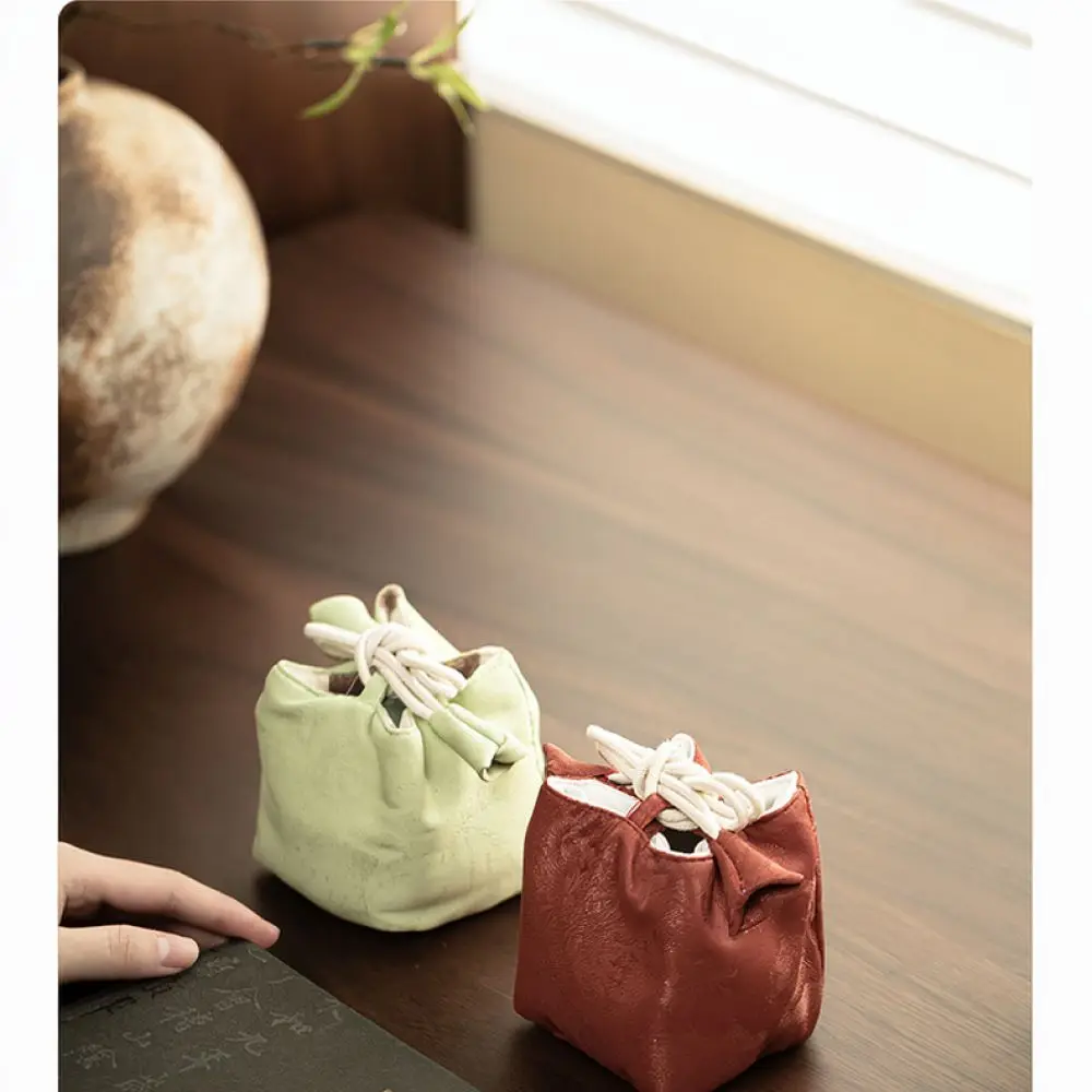 Portable Teapot Storage Pouch Travel Fabric Tea Cup Bag Master Cup Holder Drawstring Case Protective Organizer Soft Bag