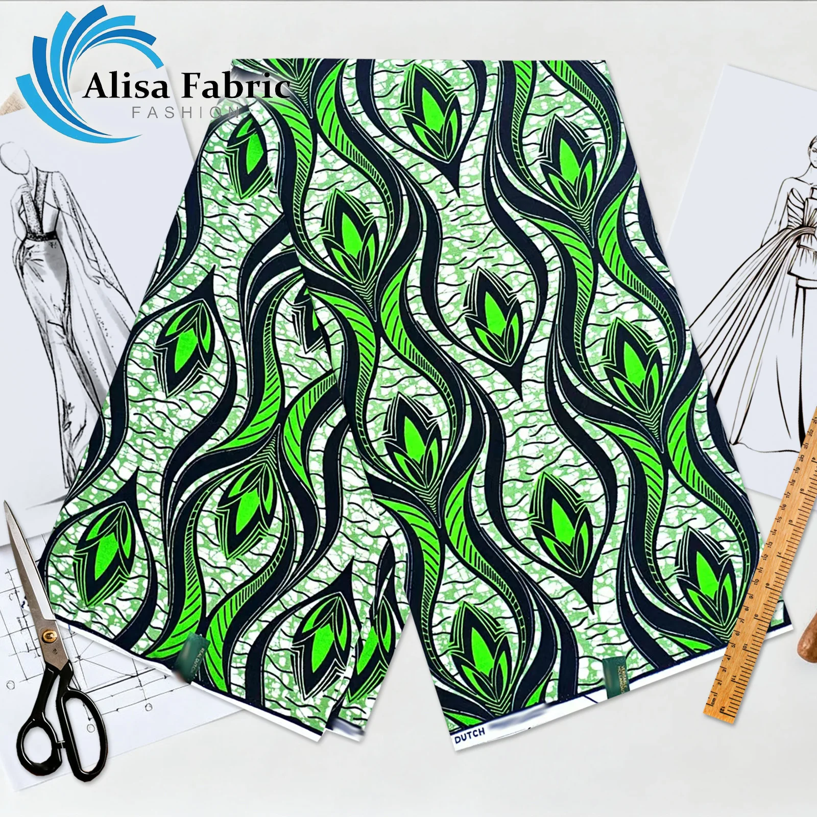 

2025 new style african wax fabrics hollandaise 100% cotton wholesale ankara fabric high quality 6yards for weddings