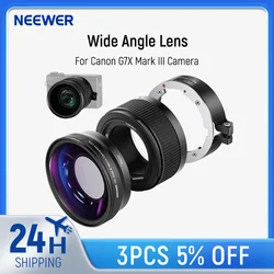 NEEWER Wide Angle Lens Compatible with Canon G7X Mark III Camera, 2 in 1 18mm HD Wide Angle & 10x Macro Additional Lens