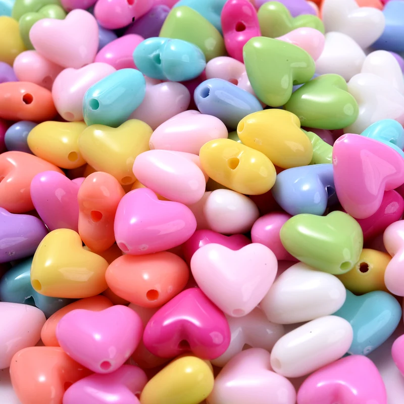 30 Style 50Pcs Mixed Heart Animals Shape Acrylic Beads Soild AB Colors Loose Spacer Beads for Jewelry Making Handmade Accessory