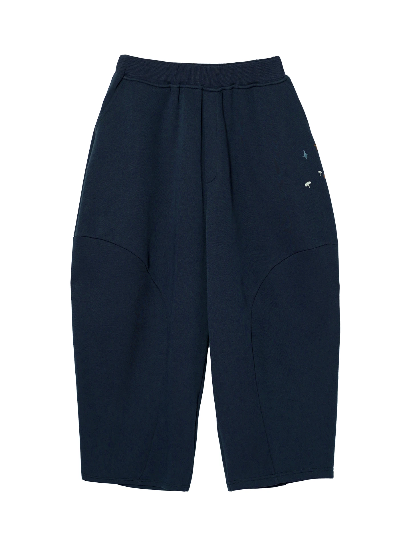 Luźne spodnie w kolorze granatowym z unikalnym wzorem - idealne do codziennego noszenia na co dzień, stylowe i wygodne 255250