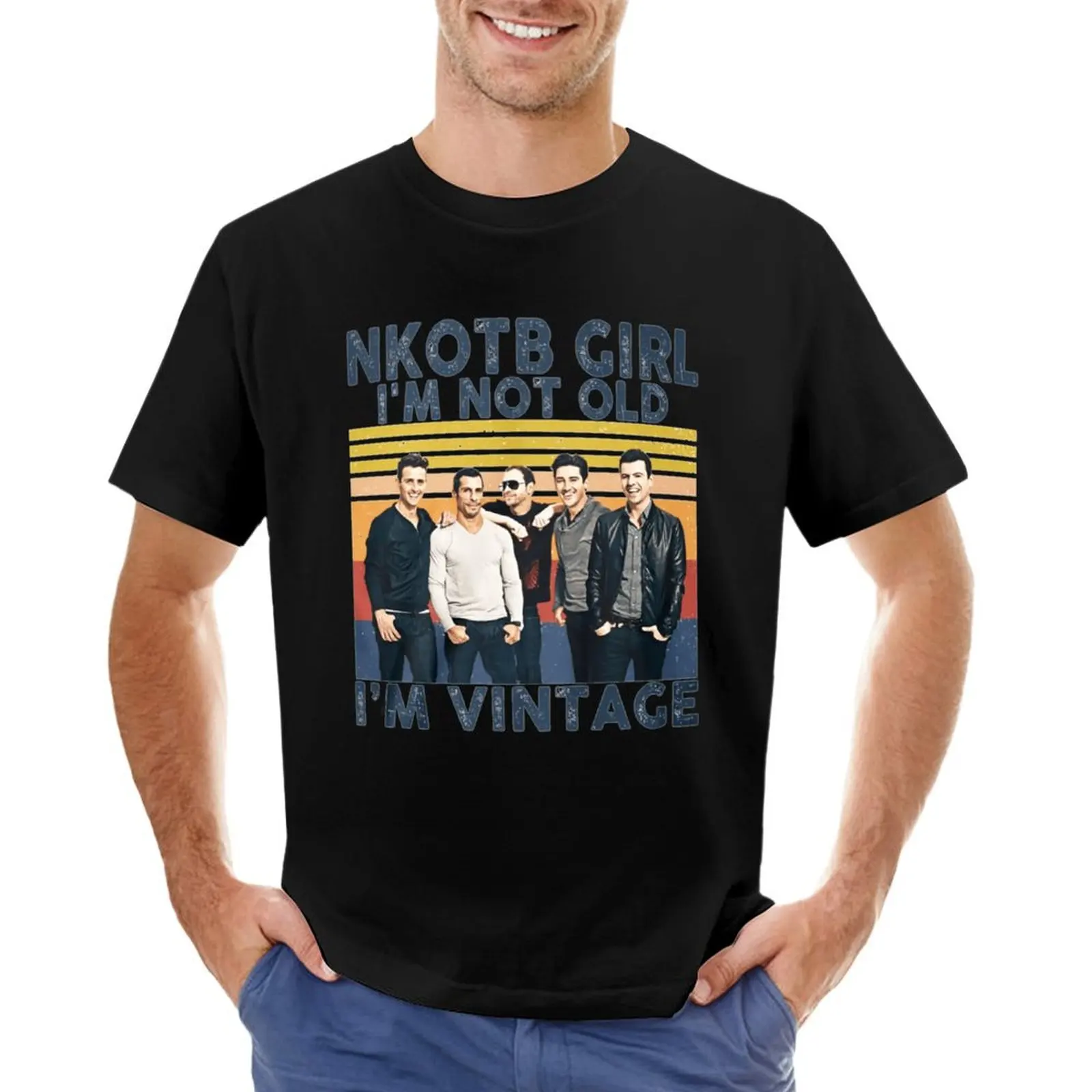 

Винтажный музыкальный подарок для фанатов NKOTB Girl I'm NOT Old I'm, футболка для мужчин и женщин, винтажная одежда, наряды для мужчин