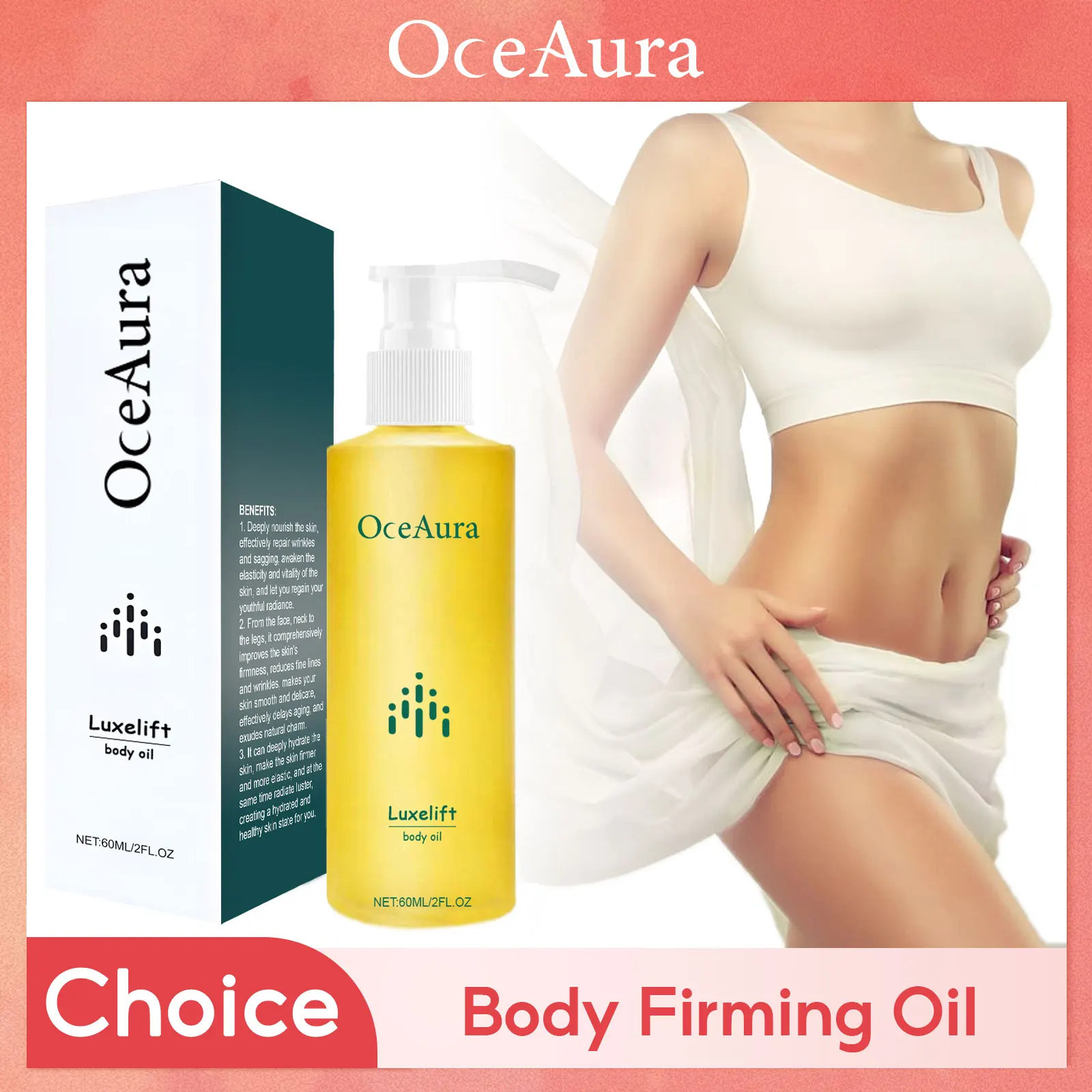 

OceAura Body Lifting Firming Oil Tighten Skin Anti Fine Lines Improve Sagging Deep Moisturizing Brightening Smooth Body Care Oil