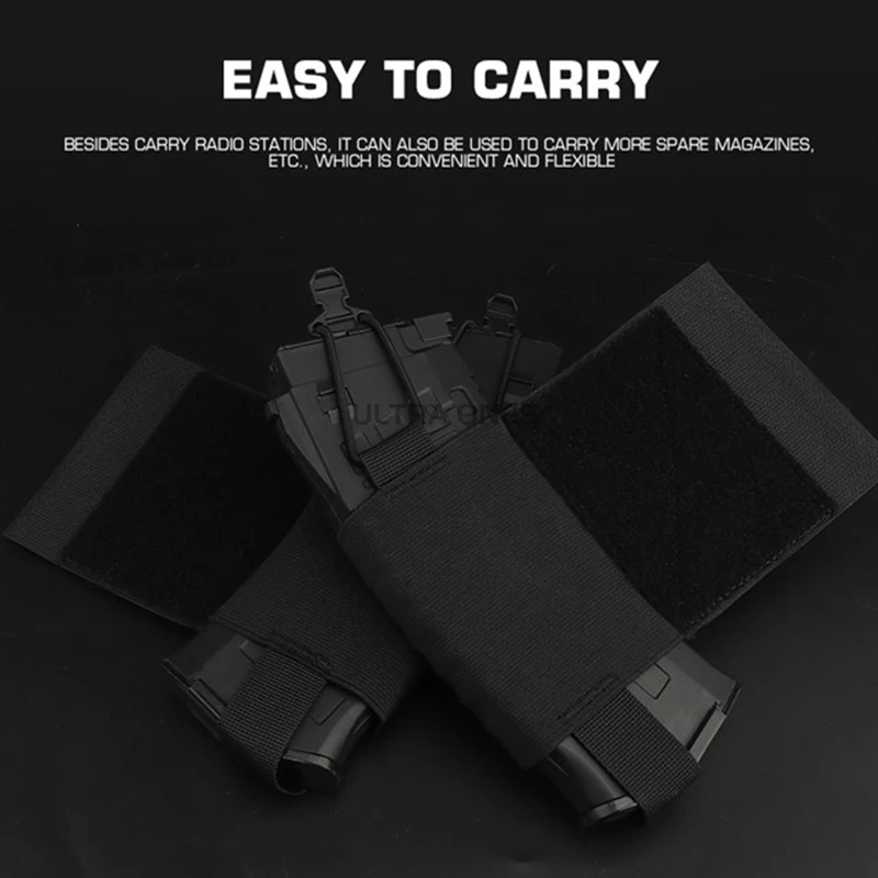Tactical Vest V2 Side Pouch Elastic Radios Holder Bag Magazine Pouch Walkie-Talkie Pack Airsoft Hunting Plate Carrier Equipment
