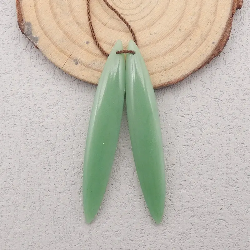 

Natural Stone Green Aventurine Long Earring bead for Women,Simple Fashion Handmade DIY Jewelry Gemstone Birthday Gift
