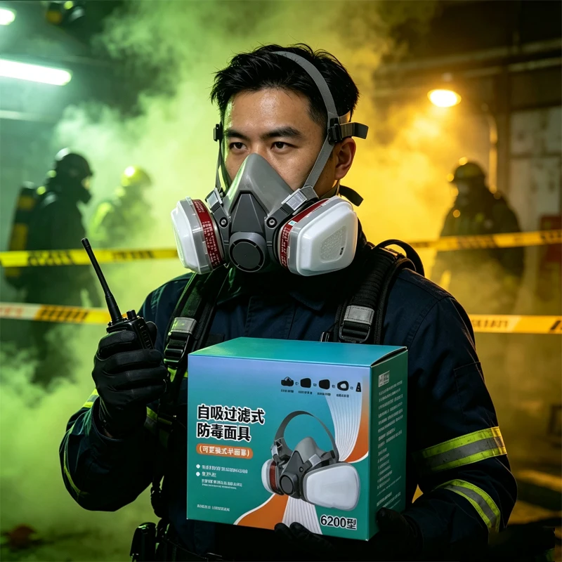 1pcs Of Gas Mask Chemical Gas Industrial Dust Spray Painting Polishing Odor Prevention Welding Smoke Prevention Mask Dust Mask