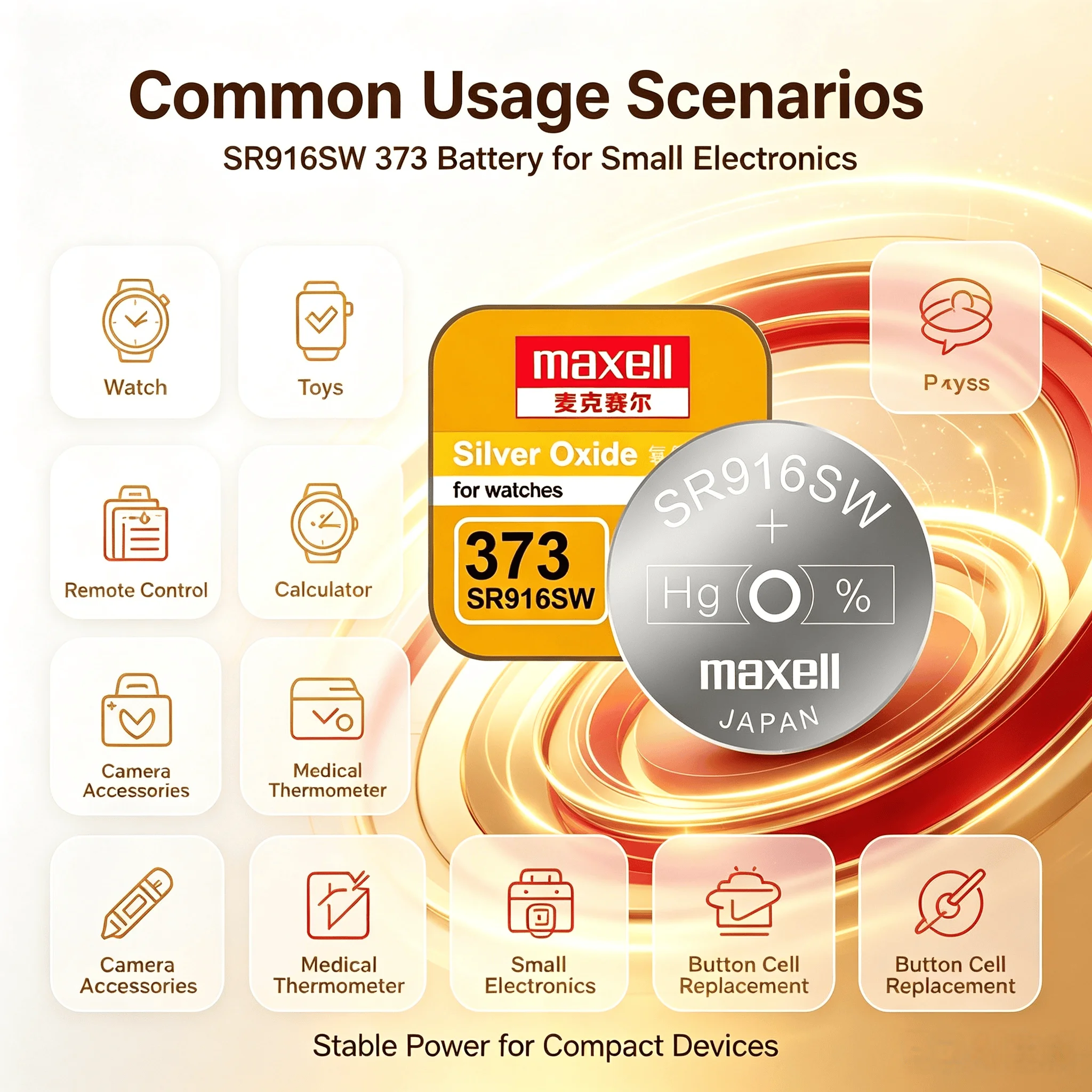1-10PCS Maxell SR916SW 373 Silver Oxide Button Cell Anti-Leak Long Lasting Non-Rechargeable Battery For Watches Toys Electronics view 5