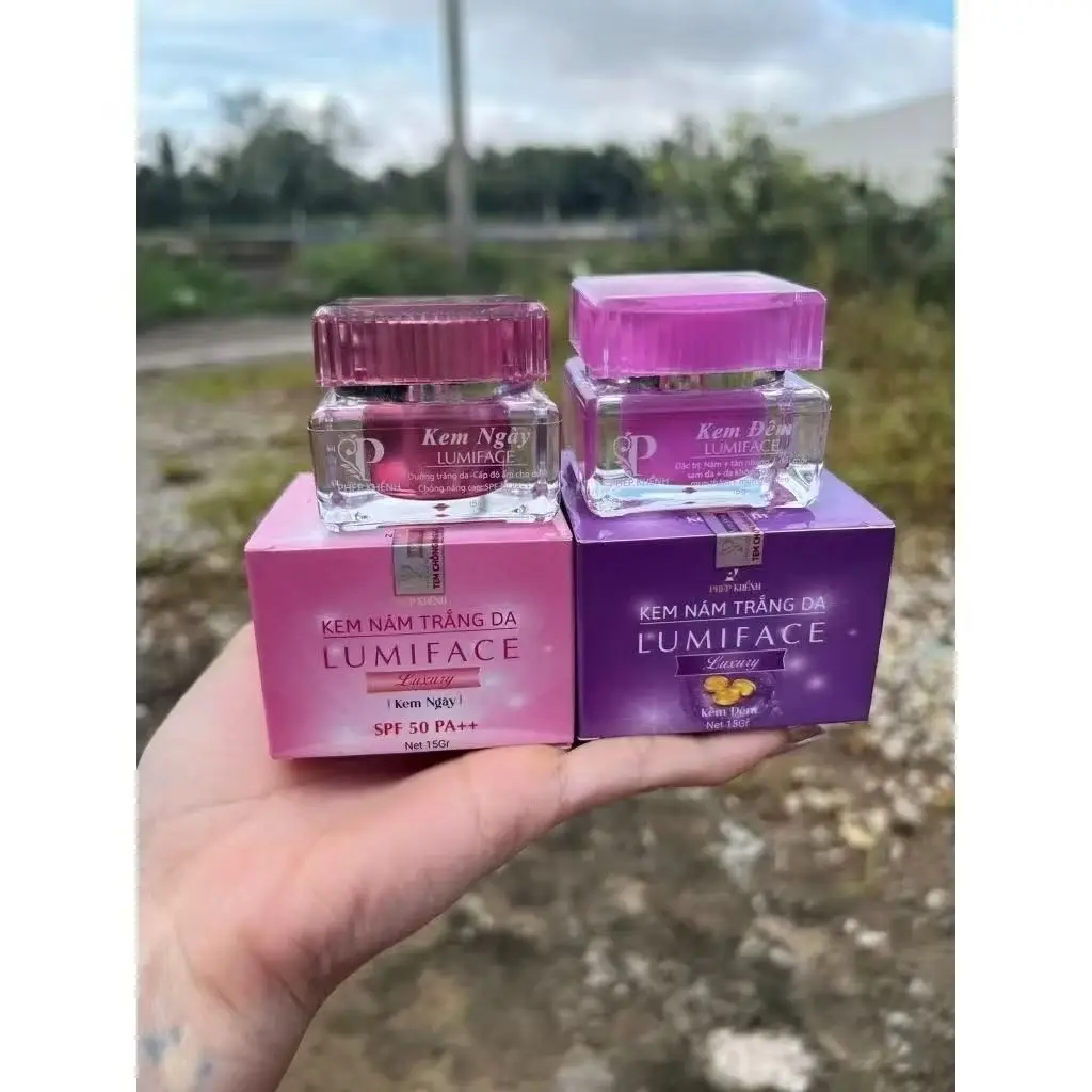 Vietnamese Face Moisturizer for Whitening Day and Night Cream Set with Brightening Glowing Skin Nourishing Protective Skincare