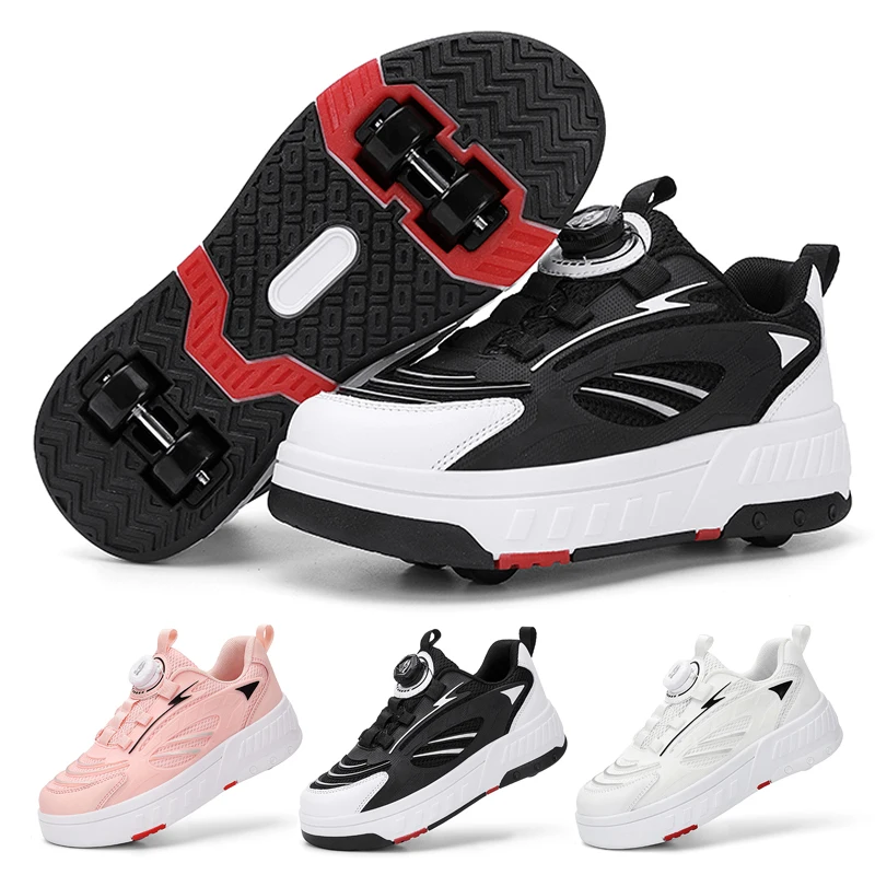 Children's sports shoes 28-38 size boys and girls roller skates trend outdoor wheel sports shoes