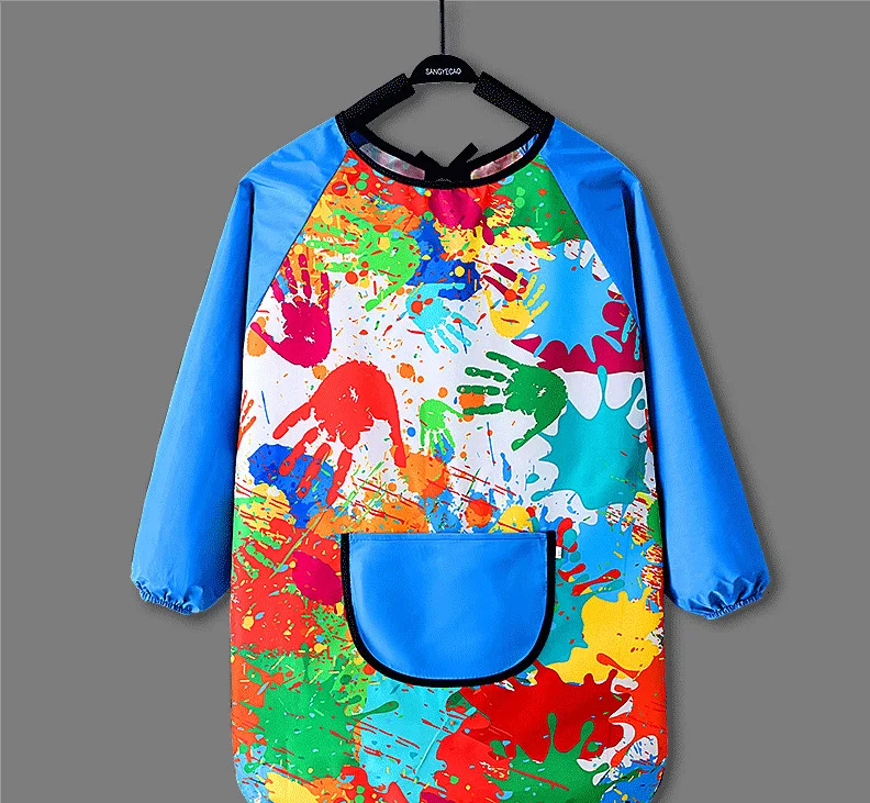 Children\'s Painting Waterproof Long Sleeved Cover Kindergarten Art Painting Reverse Dressing Apron