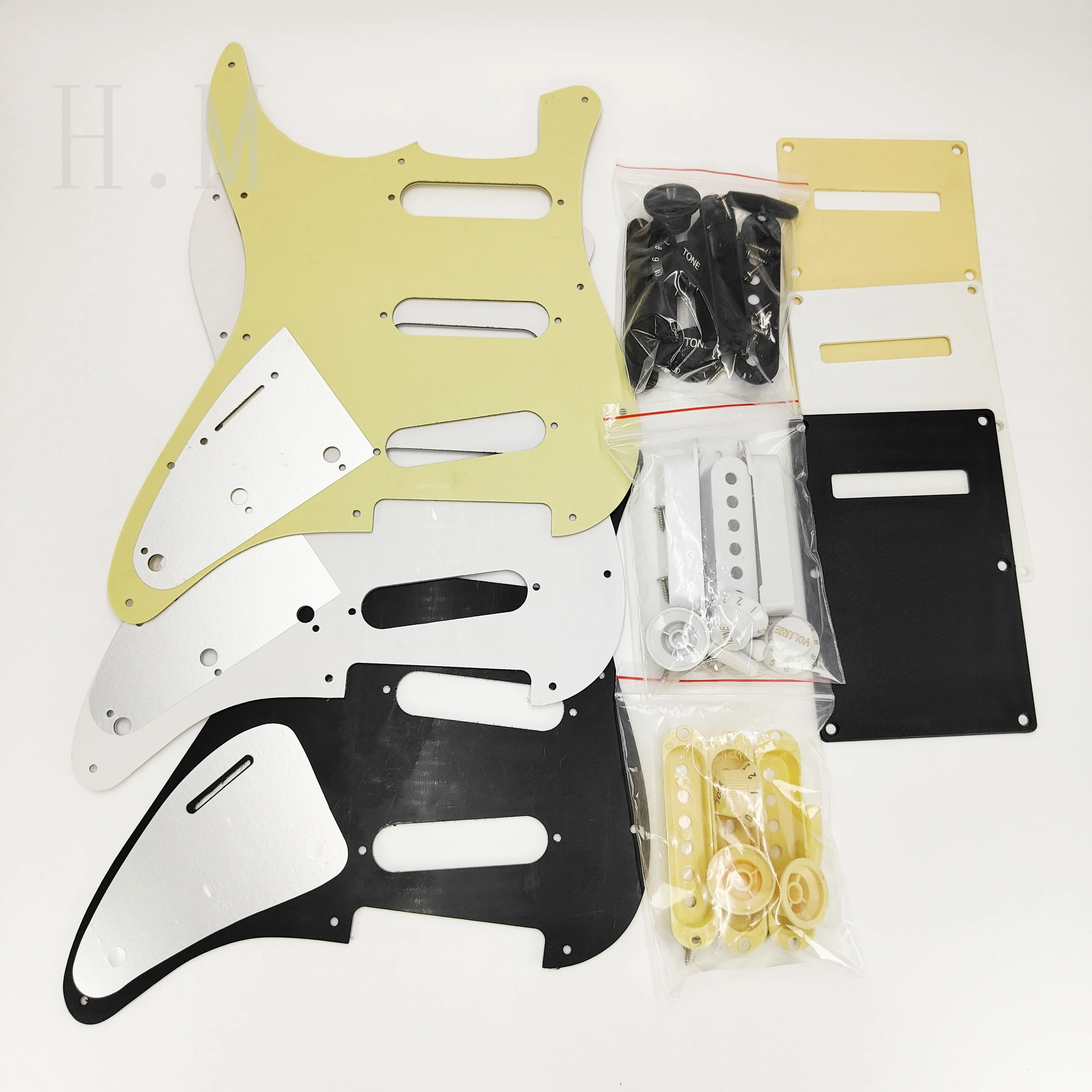 1set Electric Guitar Pickguard Back Plate Guitar Pickup Cover Knobs For St Guitar Accessories Parts view 2