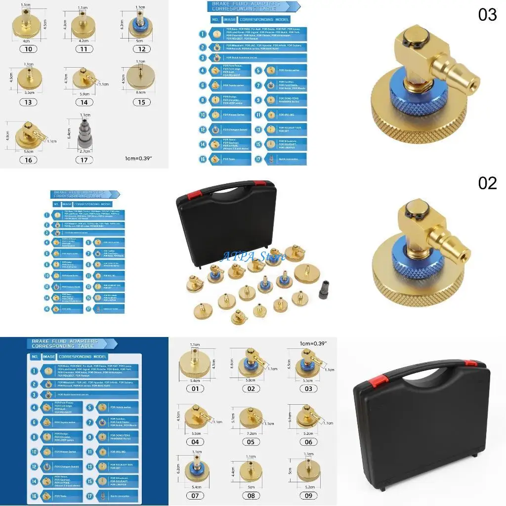 

U13C Upgraded Cylinder Bleeder set Brake Pressure Bleeder Brake System Metal