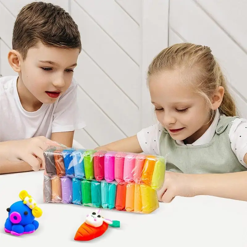 Super lekka glina dla dzieci kolorowa glina z narzędziami ręcznymi dla dzieci DIY zabawki plastelina glina kryształowa wczesna nauka
