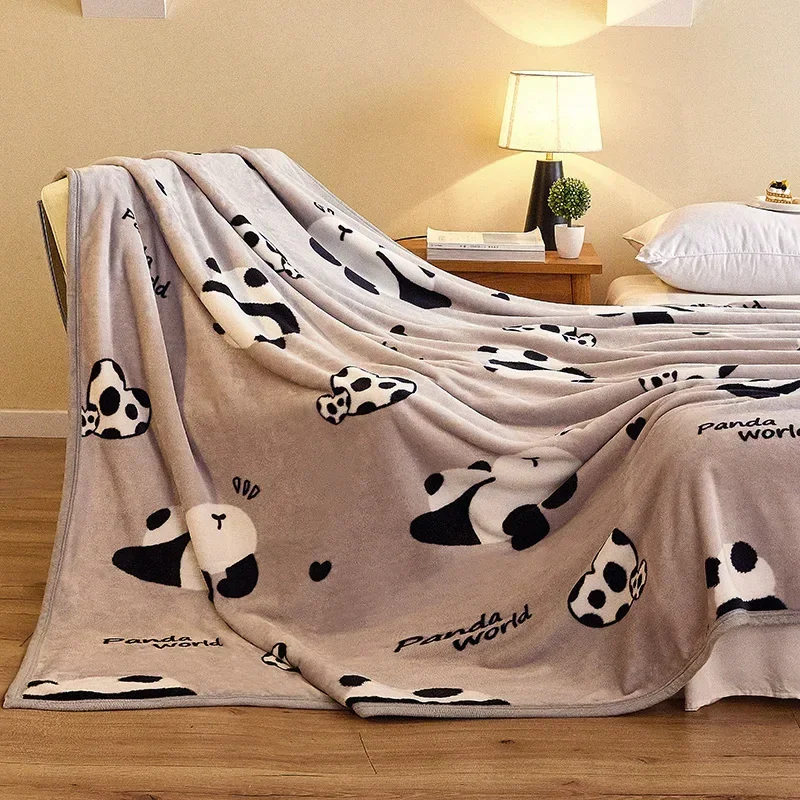 

Panda Pattern Throw Blanket Flannel Blankets for Kids Teens Adults, Soft Warm Lightweight Blankets for Sofa, Bed, Office, Travel