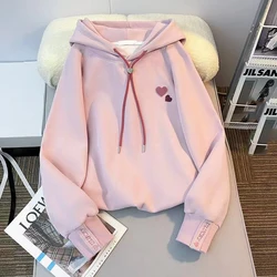 Girls Warm Trends Hoodies Winter Kids Sweatshirt Fashion Tracksuit Children Autumn Casual Clothing Pink Hooded Tops 4-14 years