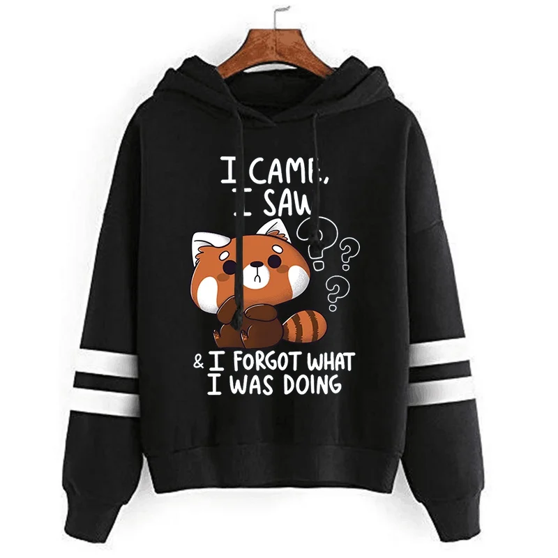 Schattige Panda Brief Print Hoodies Losse Sweatshirt Vrouwen Mannen Persoonlijkheid Lange Mouw Casual Tops