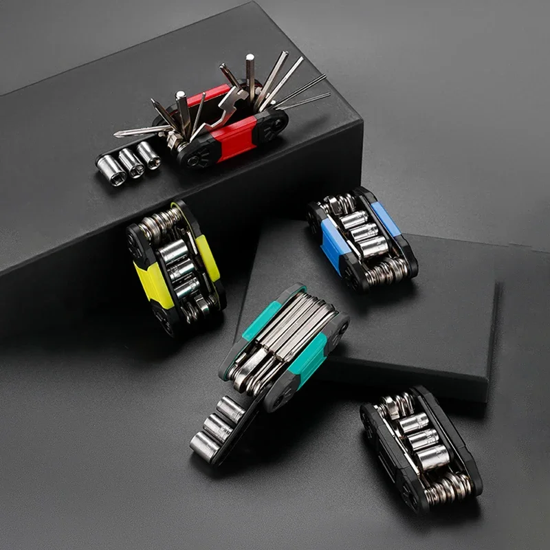 

2 шт. велосипедный многофункциональный инструмент — портативный набор 16 в 1 включает шестигранную отвертку и торцевой ключ для ремонта велоспорта