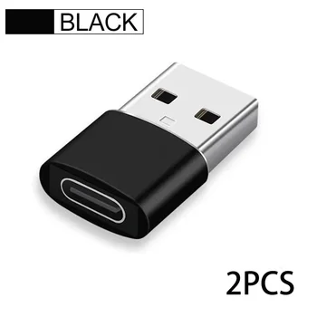 2Pcs USB Vers Type C OTG Adaptateur USB USB-C Mâle Vers Micro USB Type-C Femelle Convertisseur Pour Macbook Huawei Samsung Xiaom 12 meilleurs adaptateurs micro USB vers USB-C en vente - No12