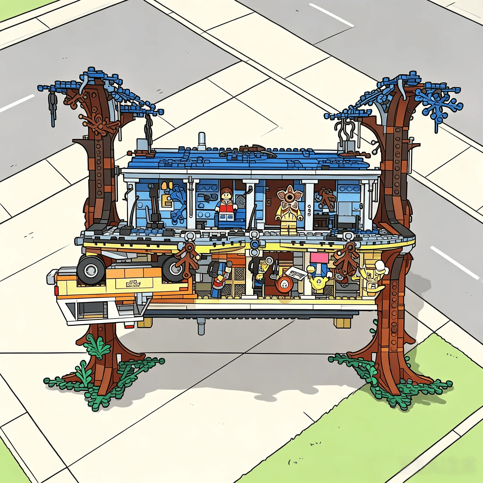2287 piezas, Kit de Construcción de Casa Creativa Alternativa de Stranger Things, Bloques de Construcción, Juguetes de Ladrillos, Regalos para Adultos