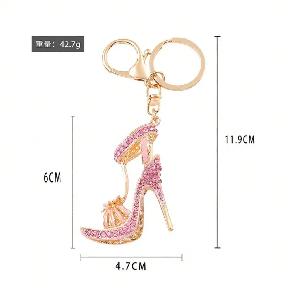 Luxuriöser Kreativer High-Heels-Schlüsselanhänger mit Strass-Metallanhänger, Schuh-Schlüsselanhänger als Kleines Geschenk – Detail 2