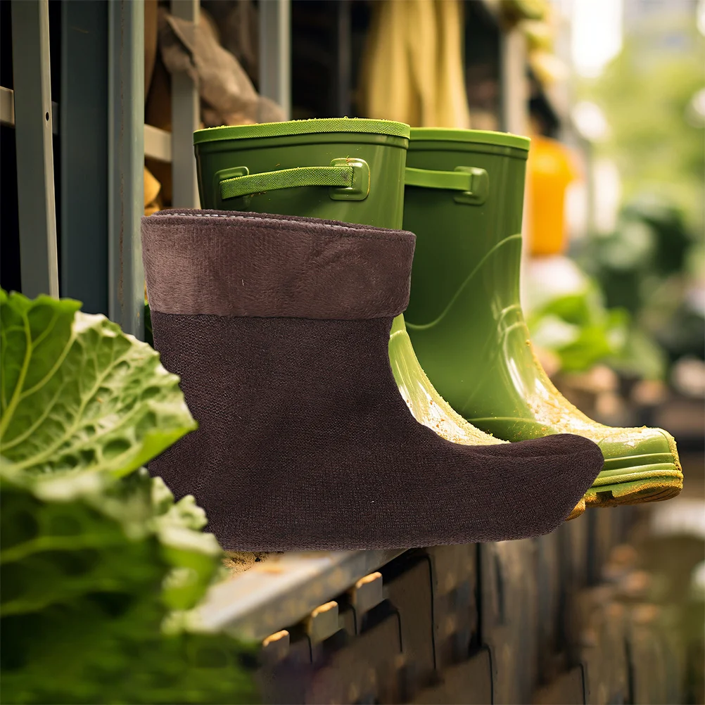 1 زوج صوف مبطن التمهيد الجوارب الدافئة العزل إدراج لفصل الشتاء احذية المطر حجم 43-45 الرجال النساء للإزالة قابل للغسل الحرارية