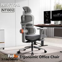 NEWTRAL NT002 Ergonomic Office Chair with Footrest, Auto-Following Lumbar Support, Adjustable Armrest Headrest and Backrest Tilt