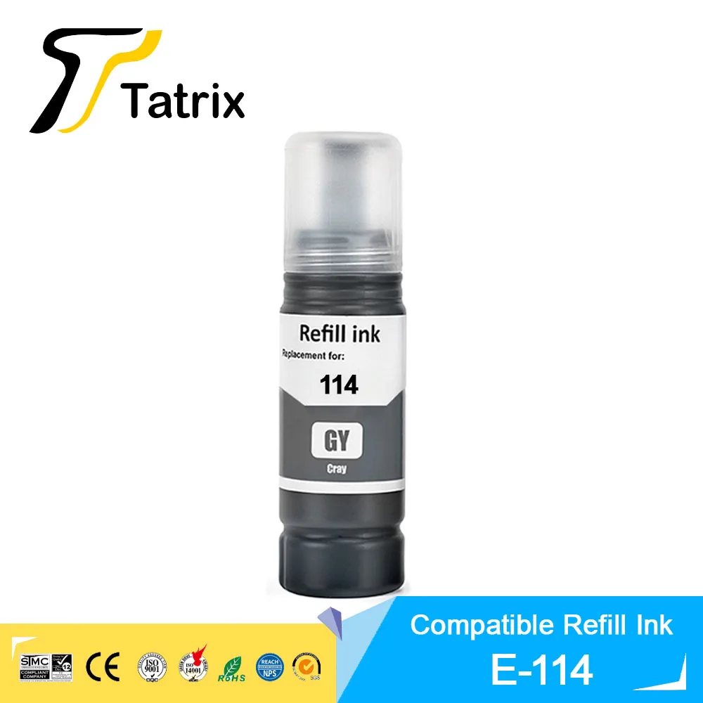 Tatrix 114 Compatible Color Water Based Bottle Refill Bulk Ink T114 114 printing ink for Epson Ecotank ET-8500/ET-8550 Printer