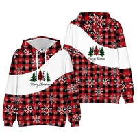 2026 New Autumn and Winter Christmas Hooded Sweater Christmas Tree Men's and Women's Pullover L