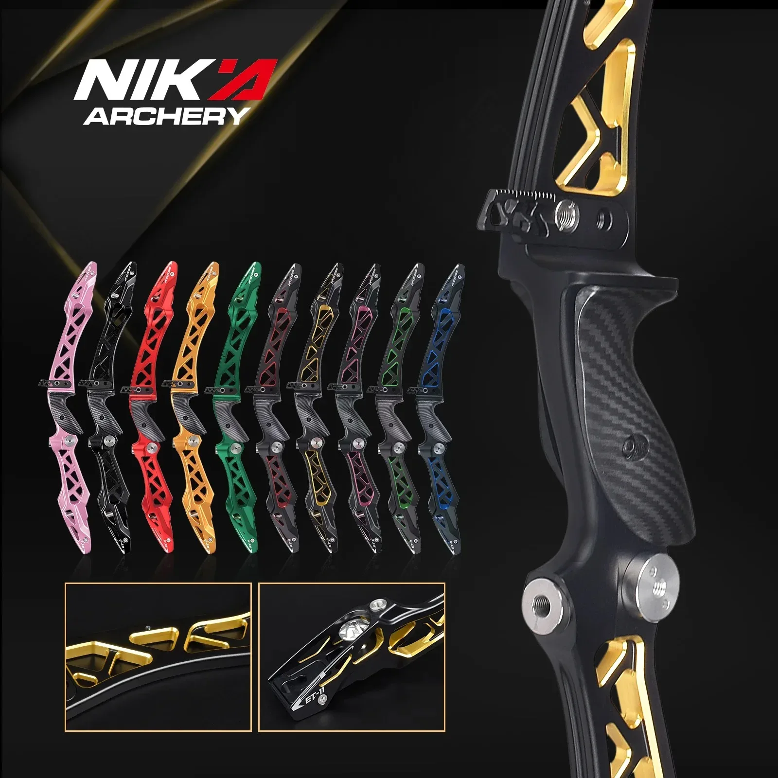 

NIKA ET-11 Archery Recurve Bow Riser 25" ILF Right/Left Hand Traditional Take Down Bows Protoss Recurve Bow Handle Riser
