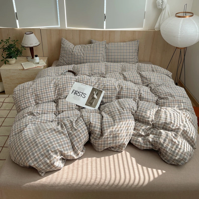 Nordic Ins Bettwäsche Set Reine Baumwolle Bettbezug-set Haut-Freundliche Einzel Twin Volle Königin Größe Flache & Spannbettlaken bettwäsche Set – Detail 6