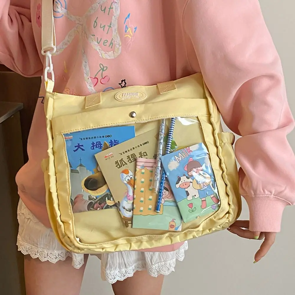 

Cute Transparent Itabag Idol Merchandise Storage Nylon Crossbody Itabag Badge Display Large Capacity Student Tote Bag Daily