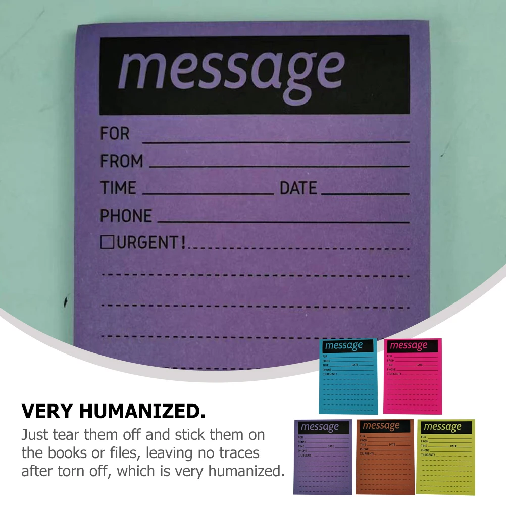 

5 Books Colorful Fluorescent Memo Pads Self Adhesive Note Stickers Daily Use Household Office School Supplies Strong Adhesive No