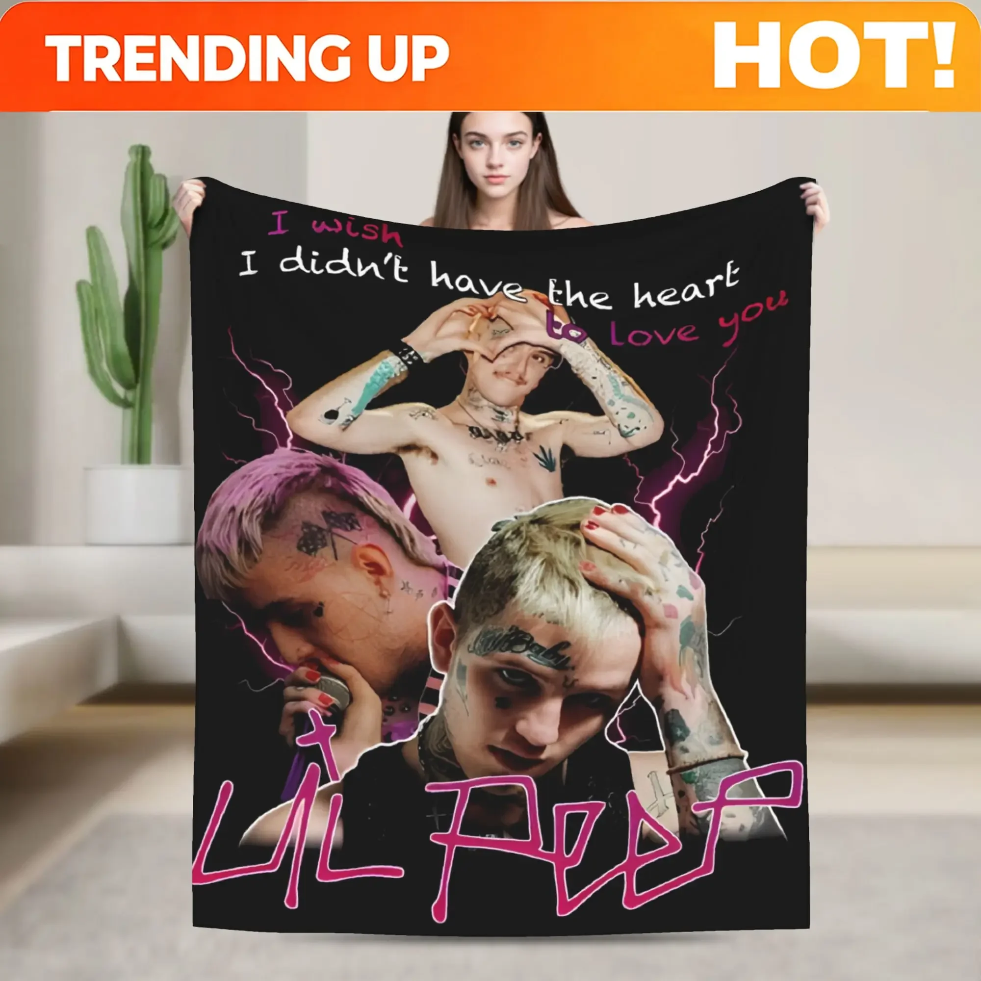 Custom Lil Peep I Wish Rapper Singer Blanket Multi-size Super Soft And Warm Throw Blankets For Couch Sofa And Bed