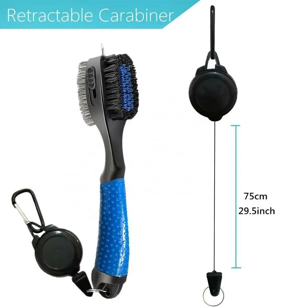 2-Sided Golf Club Cleaning Brush with Retractable Groove Cleaner – High-Quality Golf Accessory & Sharpener Tool 2