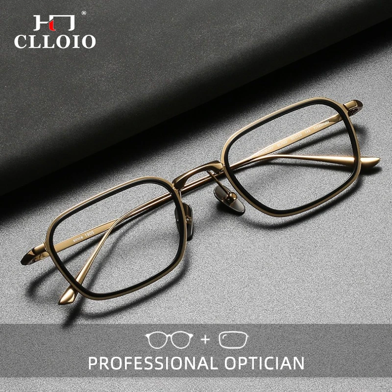 

CLLOIO Ultralight Small Frame Reading Glasses Blue Light Blocking Acetate Frame Titanium Temple Progressive Prescription Eyewear