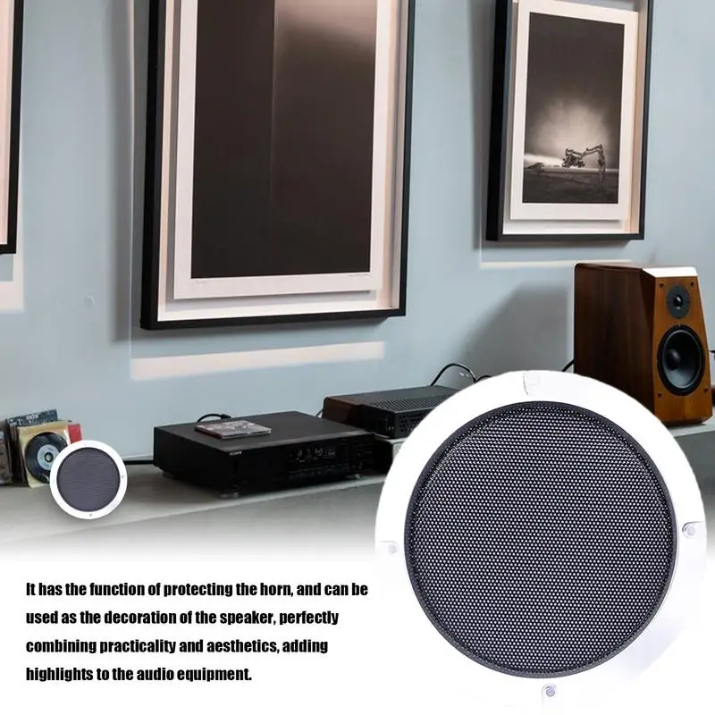 Speaker Metal Grill Decorative Round Speaker Protective Cover Stylish Audio Speaker Grills Space-Saving Speaker Protector For image 4