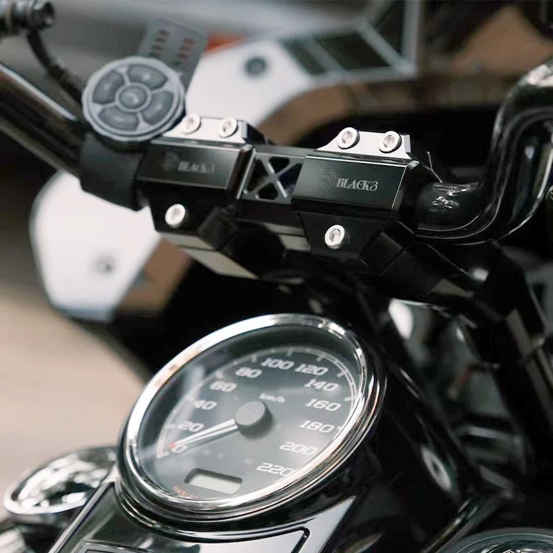 

Adjustable Curved Aluminum Alloy Heightening Handlebar Riser, Universal Fit Street Bikes