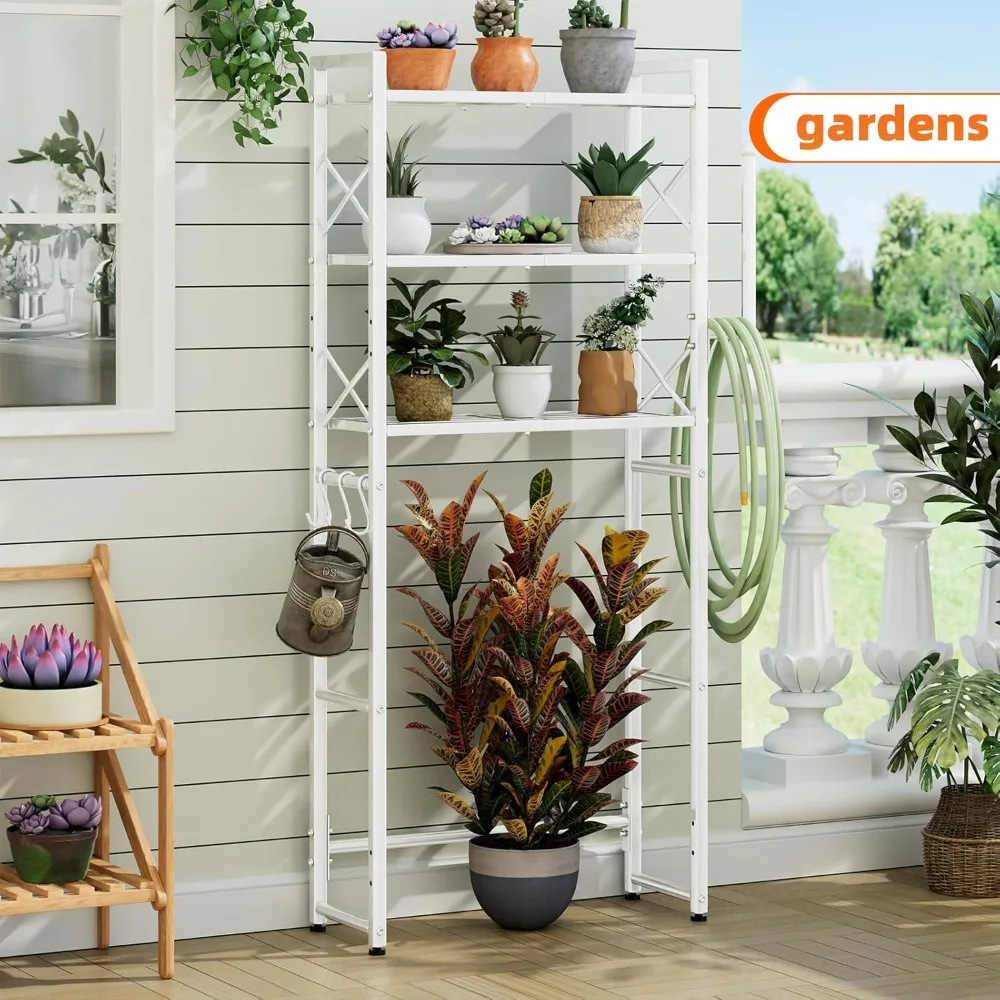 

3-уровневая полка для хранения над унитазом с держателем для бумаги, прочная металлическая полка-органайзер для ванной комнаты с крючками, белый